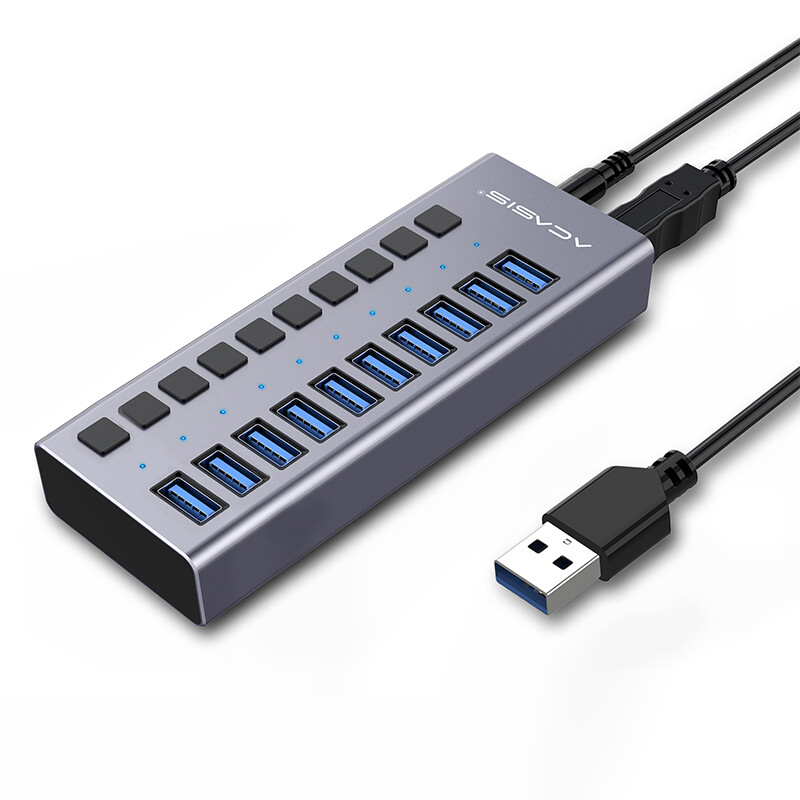 ACASIS十口USB 3.0集線器 功能強大的多接口擴展解決方案